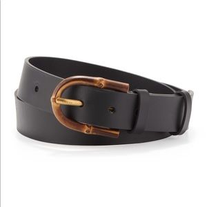 GUCCI Black Leather Bamboo Buckle Belt XS 26”-29”